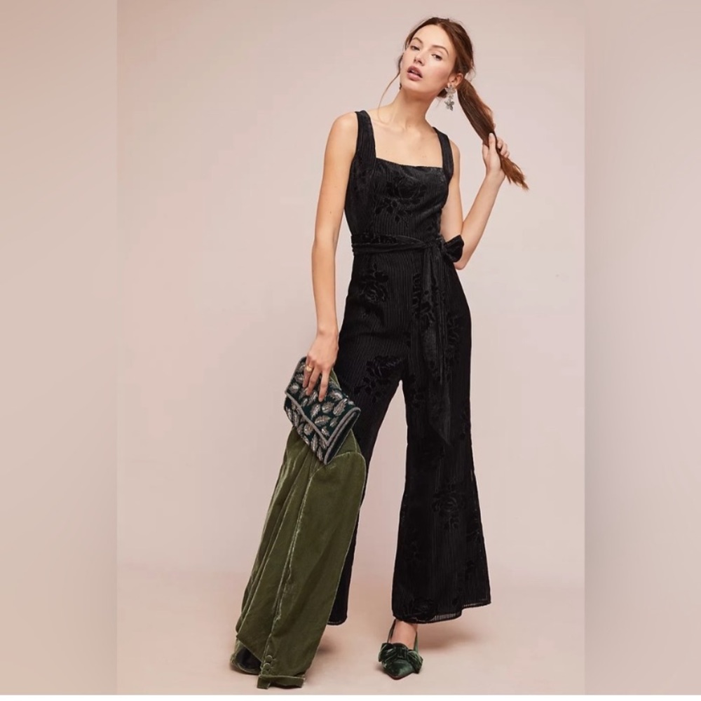 Moulinette Soeurs by Anthropologie Velvet Jumpsuit
